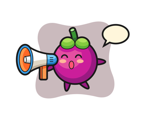 手持扩音器的山竹角色图片下载