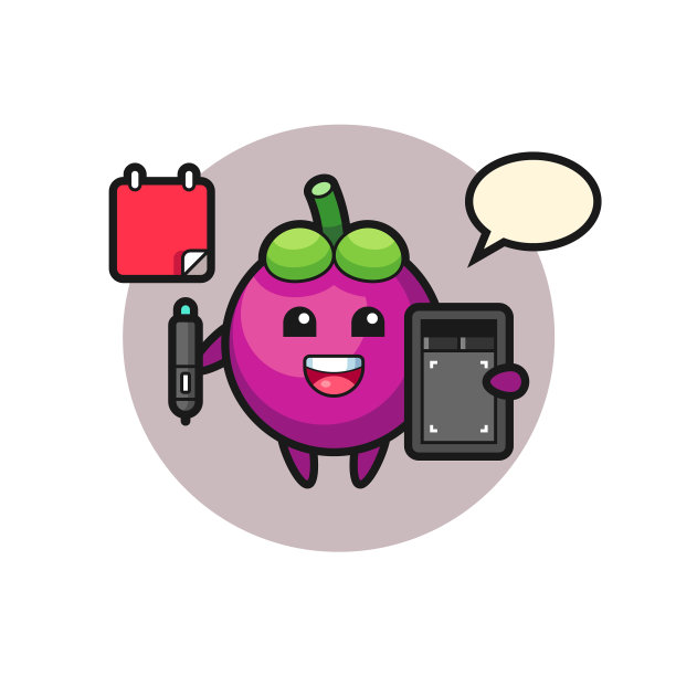 山竹吉祥物作为平面设计师图片下载