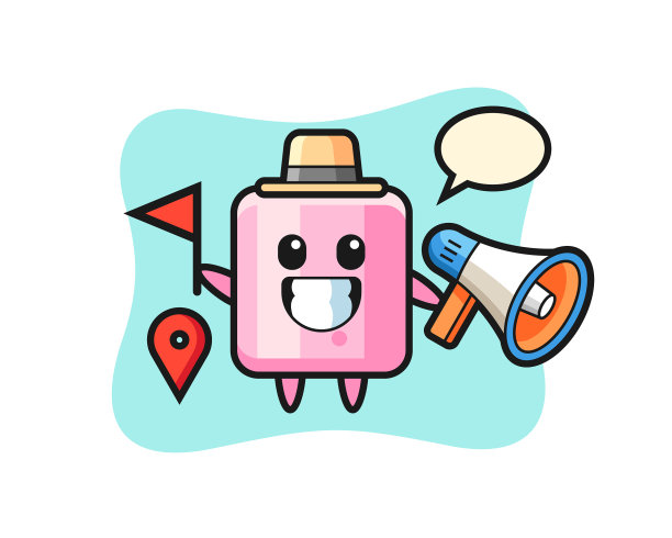 卡通人物棉花糖当导游图片下载