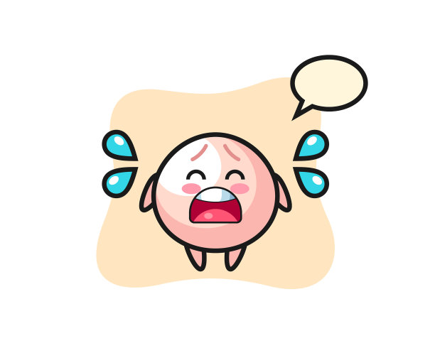 肉包卡通与哭泣手势图片下载