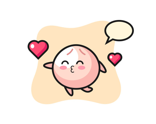 卡通人物肉包与亲吻手势图片下载