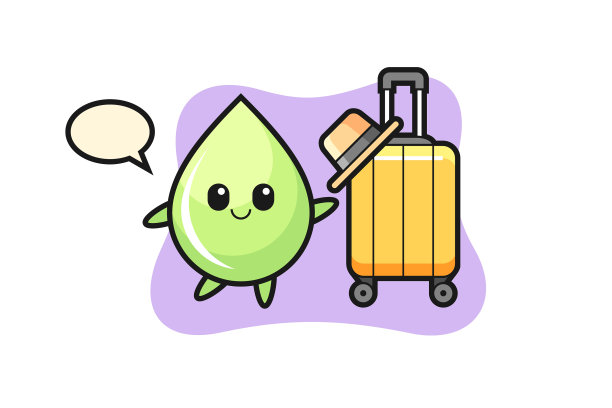 甜瓜汁掉卡通与行李度假图片下载