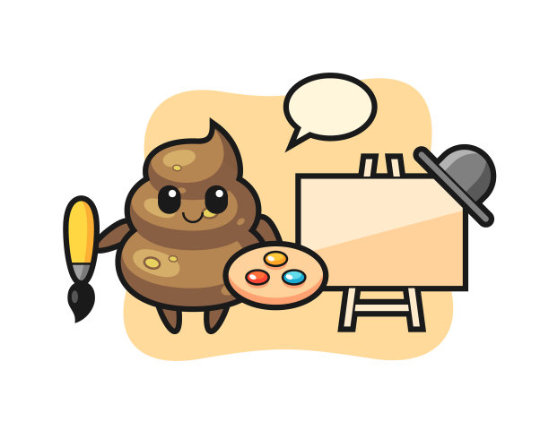 作为画家的粪便吉祥物图片下载