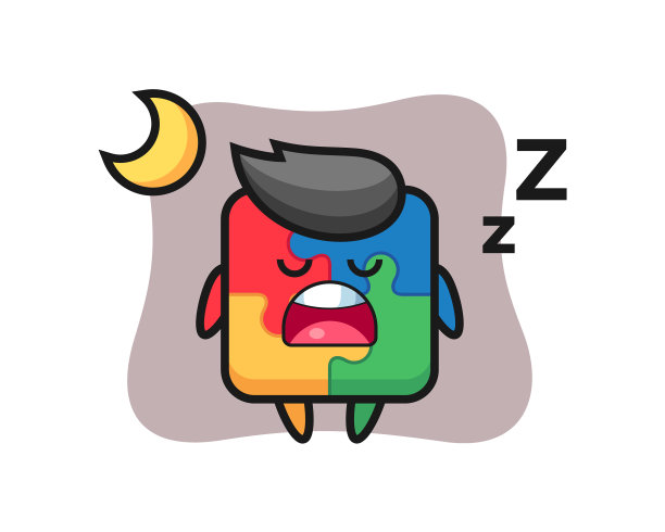 在晚上睡觉的谜题角色图片下载