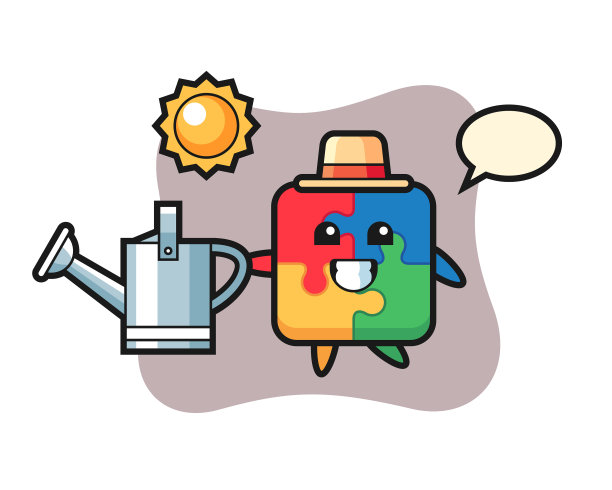 卡通人物拼图握喷壶图片下载