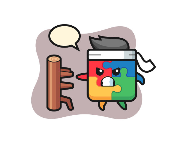 益智卡通作为空手道战士图片下载