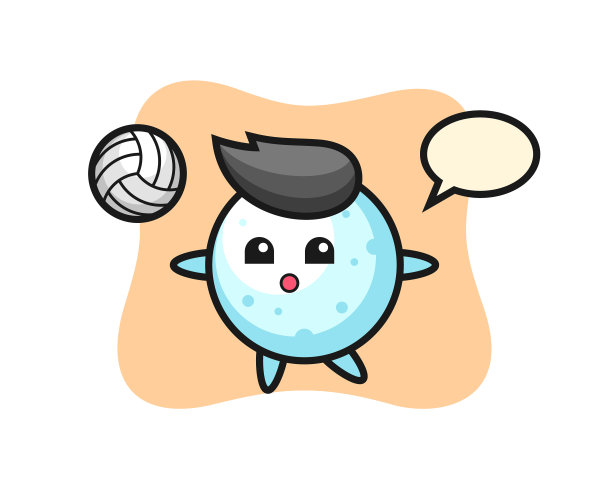 人物卡通雪球正在玩图片下载