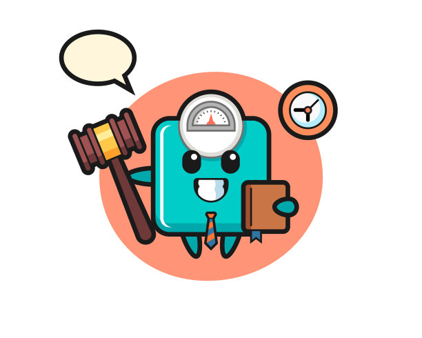 吉祥物卡通体重秤作为评判图片下载