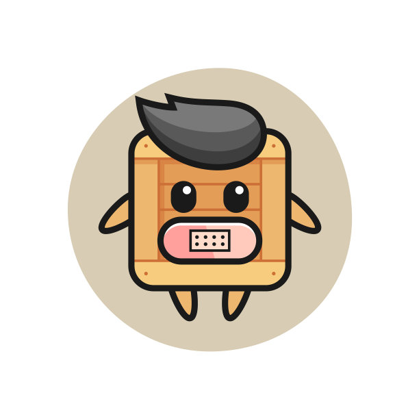 卡通木箱口带胶带图片下载