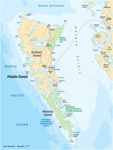 海达瓜伊群岛地图加拿大图片下载