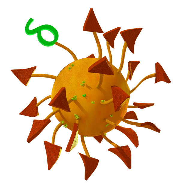 covid-19突变delta变异3d分离病毒背景-3d渲染图片下载