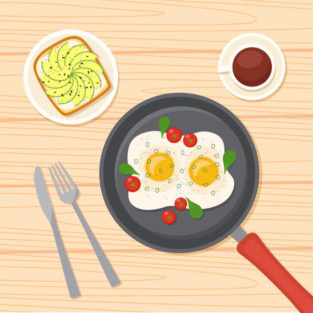 早餐，煎蛋，咖啡图片下载