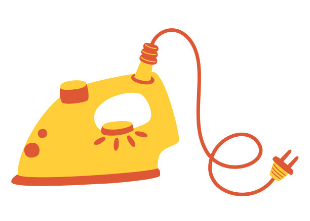 用于烫衣服的红色电熨斗图片下载