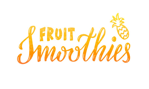 水果冰沙橙色字母纹理图片下载