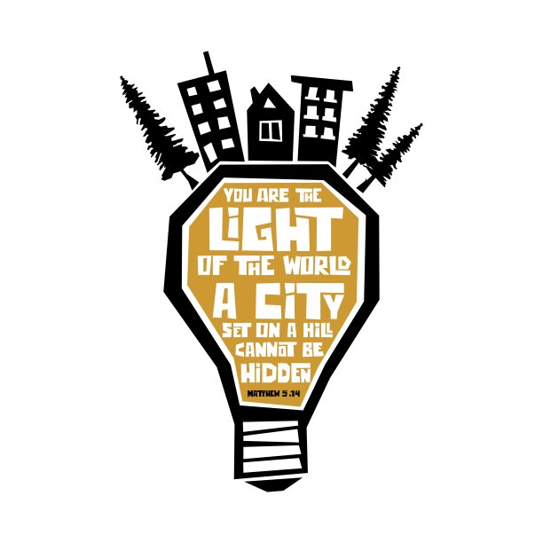 基督教字体，字母和插图。你们是世上的光。图片下载