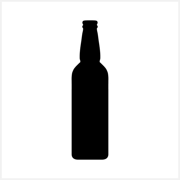白色背景上的啤酒瓶图标图片下载