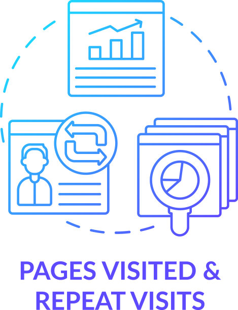 网页访问和重复访问蓝色梯度图片下载