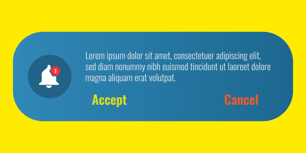 通知面板或带有铃声图标和文本的栏图片下载