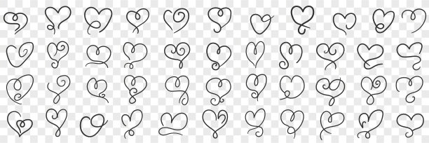 优雅复古心形涂鸦集图片下载