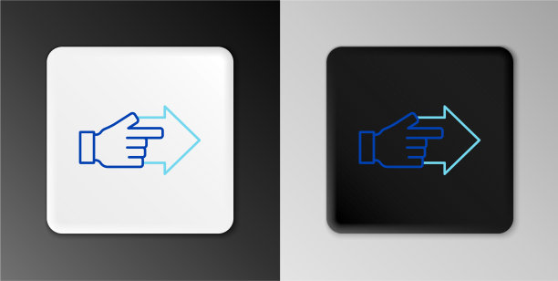 手与指向箭头的手指线图标图片下载