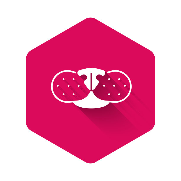 白色的猫鼻子图标孤立与长影子图片下载