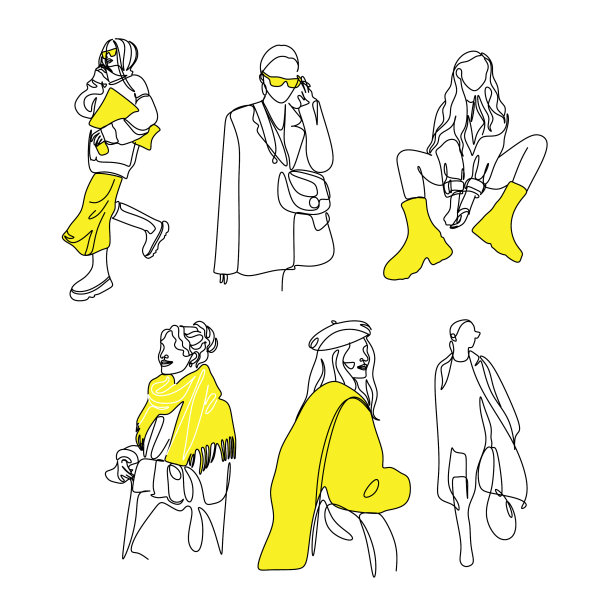 为社交设计时尚女性线条艺术封面图片下载