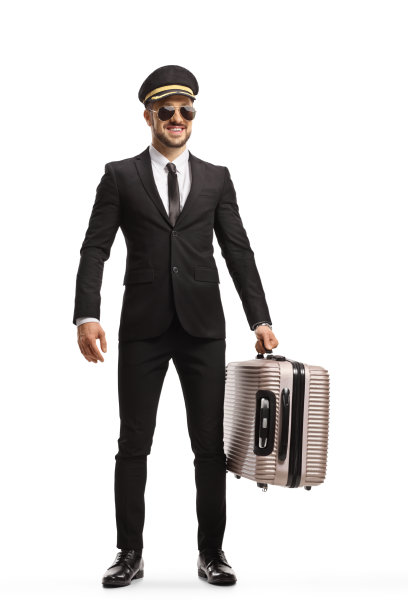 一个戴着墨镜提着行李箱的司机的全身像图片下载