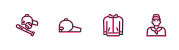 设定线棒球棒与球帽t恤帽图片下载