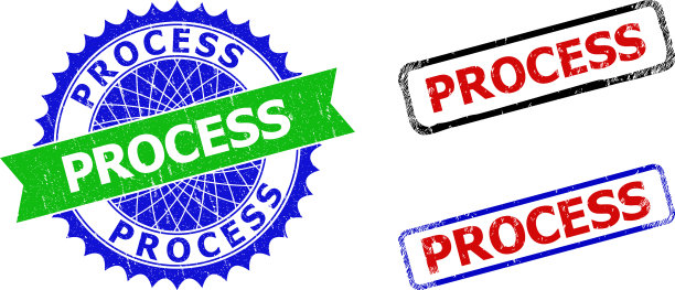 处理玫瑰形和长方形双色印章图片下载