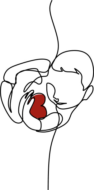 一条线画了一个正在睡觉的婴儿图片下载