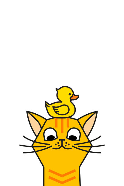 猫与黄橡皮鸭猫和鸭图片下载