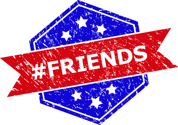 六角形双色标签的朋友印章印章图片下载