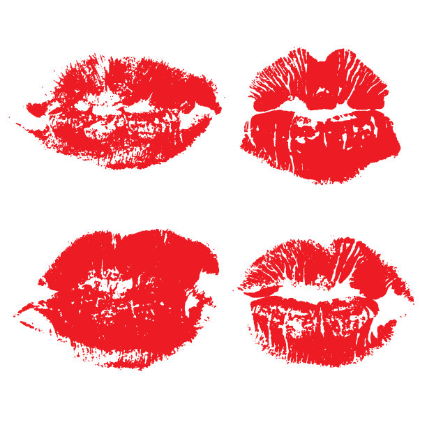 印吻的红唇孤立在白色图片下载
