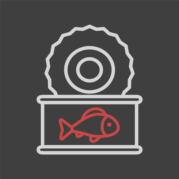 鱼保存平面图标农场动物标志图片下载