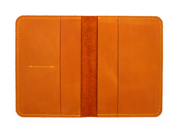 橙色皮革文件封面孤立在白色图片下载