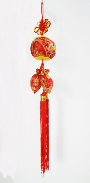 中国装饰品孤立在白色背景上图片下载