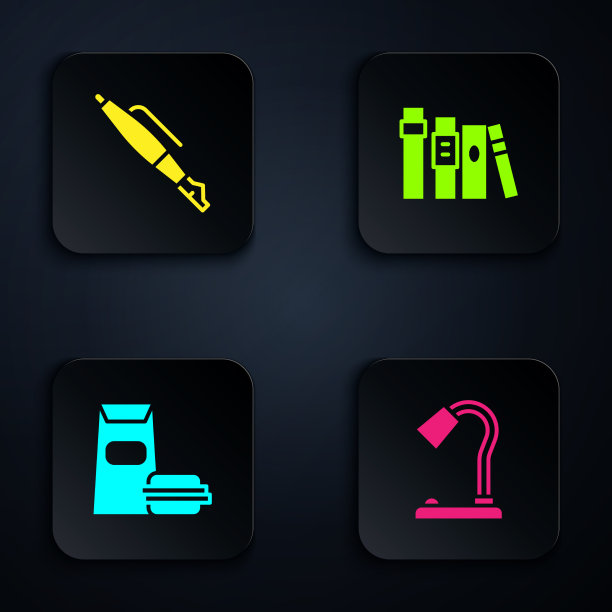 设置台灯，钢笔，笔尖，汉堡和书图片下载