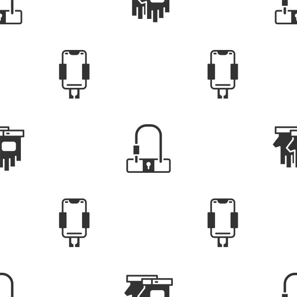 戴上手套、自行车锁和移动支架图片下载