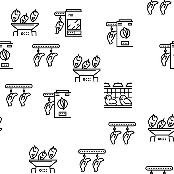 鸡肉加工厂矢量无缝模式图片下载