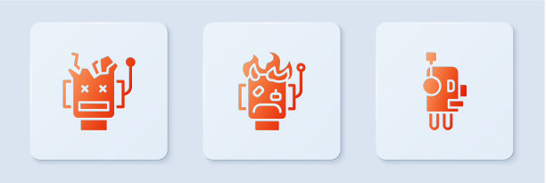 设置机器人烧坏，机器人损坏和白色图片下载