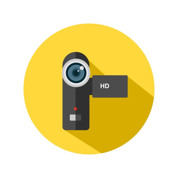 视频摄像机平面图标插图图片下载