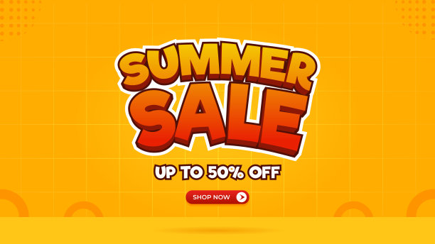 夏季销售横幅设计和特殊价格折扣高达50%，适合网络横幅模板图片下载