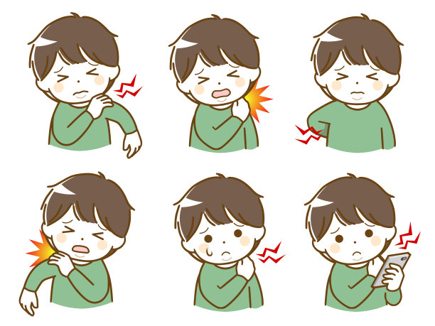 肩膀或脖子酸痛的胖男孩图片下载