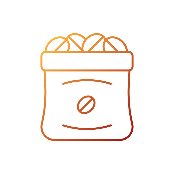 咖啡袋梯度线性矢量图标图片下载