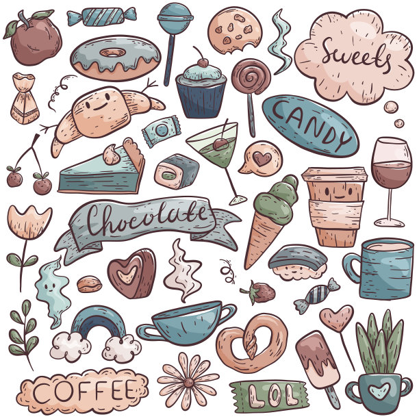 设置涂鸦图像可爱有趣的图标图片下载