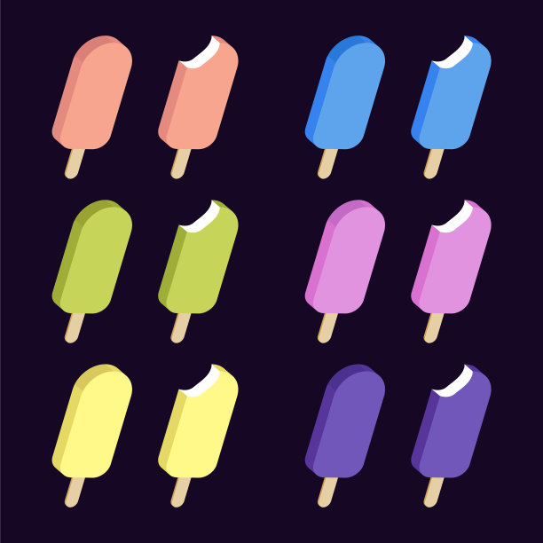 配上五颜六色的冰淇淋图片下载