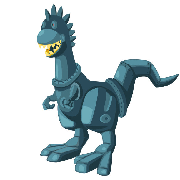 白色背景上的巨型机器人恐龙图片下载