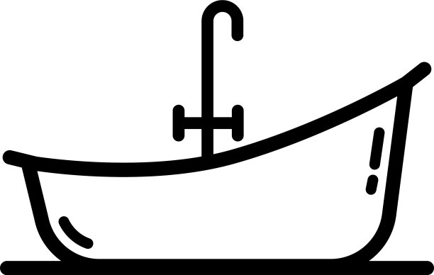 浴室轮廓图标线性孤立图片下载