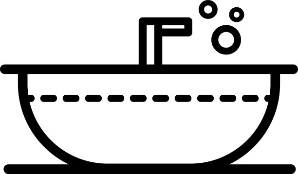 浴室轮廓图标线性孤立图片下载