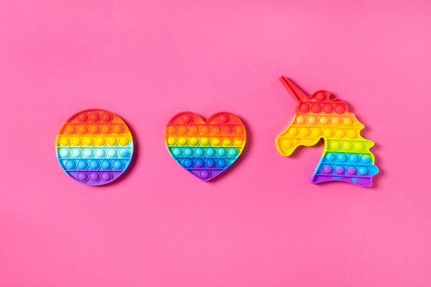 抗压力玩具，彩虹粉色图片下载